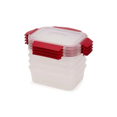 Afbeelding van Joseph Nest Lock Set van rechthoekige voedselcontainers, 4 delig, stapelbaar, luchtdicht deksel, BPA vrij, 1,1 l