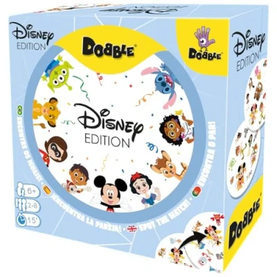 Afbeelding van Zygomatic Dobble Disney Edition actie en reflexkaartspel voor volwassenen kinderen, vanaf 6 jaar, 2 8 spelers, 15 minuten per spel, meertalig