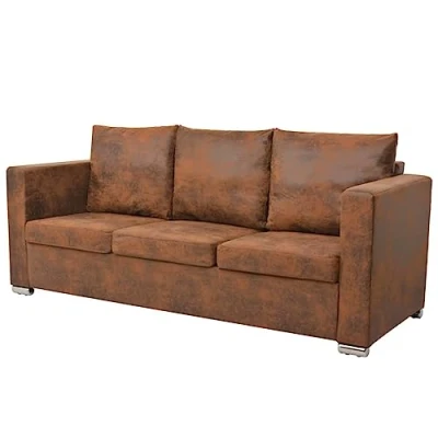 Image de vidaXL Canapé à 3 places 191 x 73 82 cm Cuir daim artificiel244703