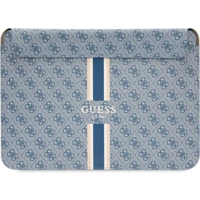 Afbeelding van Guess hoesje GUCS14P4RPSB 14 blauw/blauw 4G bedrukte strepen