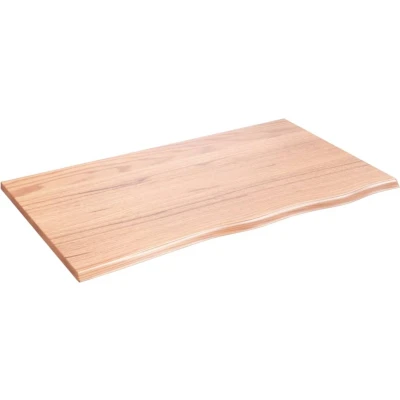 Afbeelding van vidaXL Wastafelblad 100x60x2 behandeld massief hout lichtbruin