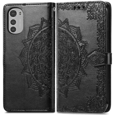 Afbeelding van iMoshion Hoesje Geschikt voor Motorola Moto E32s / E32 Met Pasjeshouder Mandala Bookcase Zwart