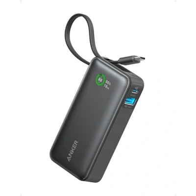 Afbeelding van Anker Nano powerbank 10.000 mAh Goud met ingebouwde USB C kabel PD 30 W maximaal vermogen 1 x C, A