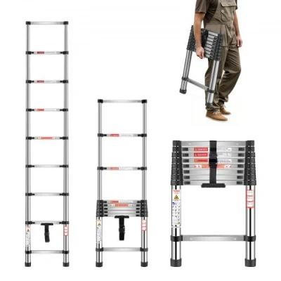 Image de VEVOR Échelle Télescopique Extensible Portable Acier Inoxydable 2540 mm 150 kg 75
