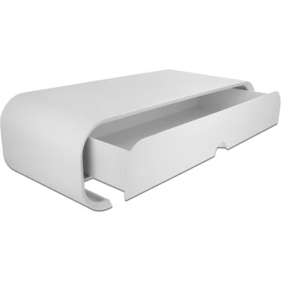 Afbeelding van DeLOCK ergonomische monitor standaard/verhoger met 1 lade L / wit