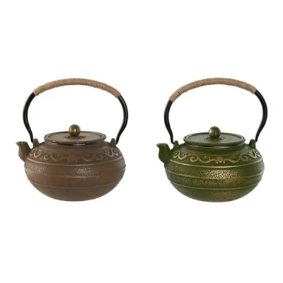 Afbeelding van Theepot Home ESPRIT Bruin Groen Roestvrij staal Ijzer 1,3 L (2 Stuks)