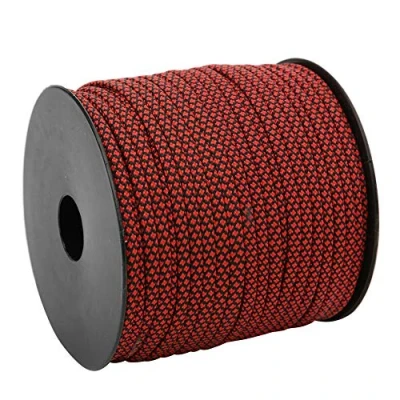 Afbeelding van Camping touw paracord, dik 7 Core Paracord Rescue Tying Tent Lanyard campingtouw 50 m 4 mm voor het weven van armbanden in de open lucht (rood zwart)