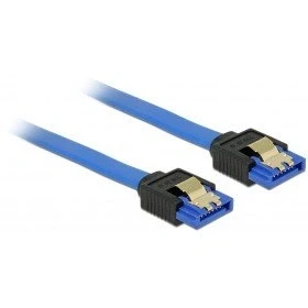 Afbeelding van SATA datakabel plat SATA600 6 Gbit/s / blauw 1 meter