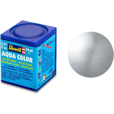 Afbeelding van Zilver Metallic Aqua Color 18 Ml Revell Modelbouwverf Op Waterbasis
