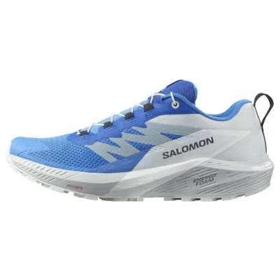 Afbeelding van Salomon Sense RIDE 5 Trail hardloopschoenen, Heren, Maat: 41 1/3, Ibiza blue/lapis blue/white Textiel/ synthetisch