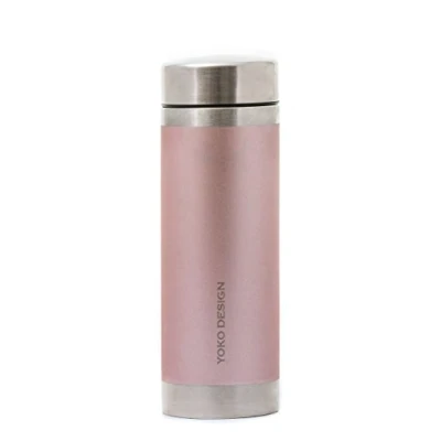 Afbeelding van YOKO DESIGN Thermoskan, dubbelwandig, roestvrij staal, BPA vrij, herbruikbaar, milieuvriendelijk, voor sport, kinderen, kantoor, reizen, 350 ml