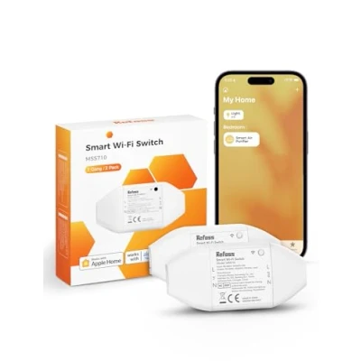 Afbeelding van Refoss Intelligente wifi schakelaar, compatibel met HomeKit, slimme schakelaar voor Siri, Alexa en Google Home, doe het zelf, afstandsbediening tijdfunctie, 2500 W, 2 stuks