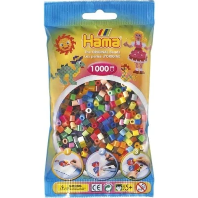 Image de Sachet de 1000 perles a repasser hama midi couleurs assorties loisirs creatifs 207 68