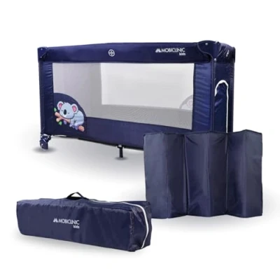 Image de Mobiclinic®, Lit de Voyage, Portage, 2 en 1, Pliage Ultra Compact, Matelas Amovible, Mofli, jusqu&#039;à 15kg, Tissu Respirant, Entrée latérale avec Fermeture éclair, Parc pour bébé, roulettes