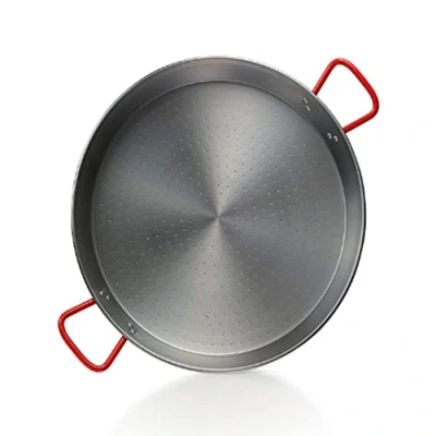 Afbeelding van La Ideal Paella pannenset, gepolijst, staal, 24 cm, zilver/rood, 12 stuks