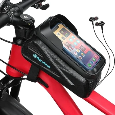 Afbeelding van Fietsframetas Waterdichte fietstas Stuurtas Bovenbuistas Mobiele telefoonhouder telefoonhoes voor smartphones tot 7,2 inch met regenhoes TPU Touchscreen