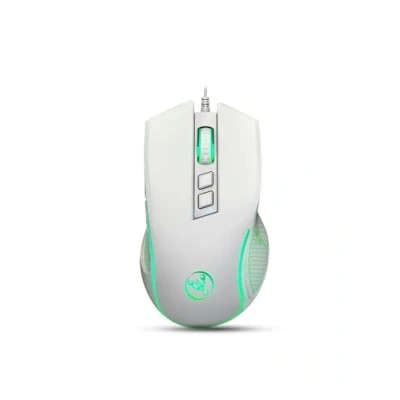 Image de HXSJ X100 Souris de Jeu,Souris Filaire Ergonomique avec Rétroéclairage LED Coloré,7 boutons,Capteur Optique Jeu,Jusqu&#039;à 3600 DPI,Léger,pour PC,Ordinateur Portable,Mac,PS4 Blanc