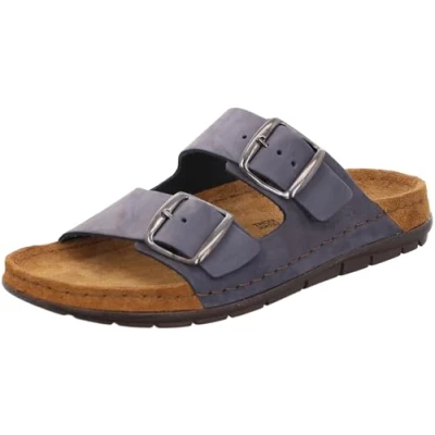Afbeelding van Rohde Rodigo D 5865 dames leren pantoffels met gesp, Blauw