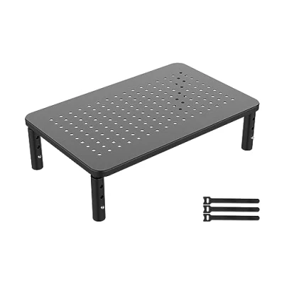 Image de GRIFEMA GB1051, Rehausseur Ecran PC Bureau, Support de Moniteur Réglable en Hauteur (3 Types), Convient aux Moniteurs PC, Ordinateurs Portables, Imprimantes, Charge Maximale 20 kg, Noir