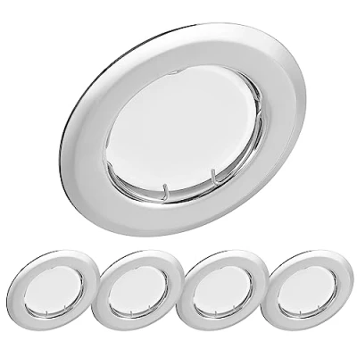 Afbeelding van YanFeiYit Set van 5 ronde led inbouwspots Chroom 3W 230V Dimbaar Gatdiameter 55 60 mm Plafondinbouwspot (neutraal wit)