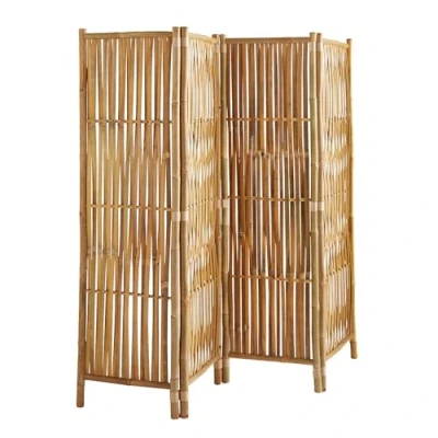 Afbeelding van Box &amp; Beyond Ruimteverdeler voor binnen, 160 x 180 cm, ruimteverdeler, van natuurlijk bamboe, 4 panelen, slaapkamer, woonkamer, afneembare scheidingswand