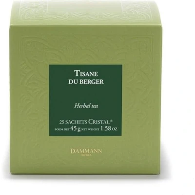 Afbeelding van Dammann Frères Tisane Du Berger 25 cristal zakjes Kruidenthee melange met munt zonder theïne composteerbare theebuiltjes