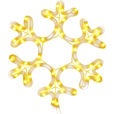 Afbeelding van Kerstfiguur sneeuwvlok met 48 warmwitte LED&#039;s 27x27 cm