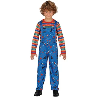 Afbeelding van Guirca Chucky &amp; Child&#039;s Play Kostuum Niet Zo Leuk Om Mee Te Spelen Pop Kind Blauw 3 4 jaar Halloween Verkleedkleding