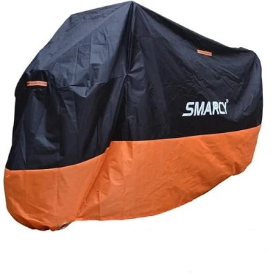 Afbeelding van SMARCY Beschermhoes voor motorfiets, afdekzeil XXXL, april buiten, polyester, scooter, zwart, oranje, 295 x 110 140 cm