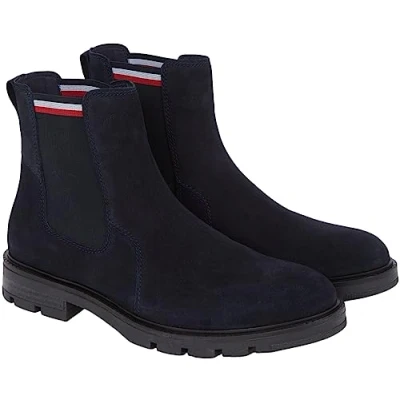 Afbeelding van Tommy Hilfiger Corpoarte Korte laarzen, Heren, Maat: 44, Desert sky Veloursleer