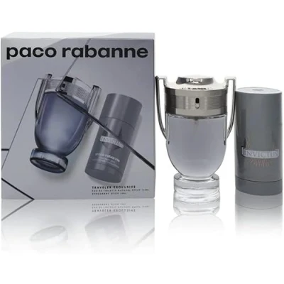 Afbeelding van Paco Rabanne Invictus Giftset 100 ml eau de toilette spray + 75 deostick cadeauset voor heren