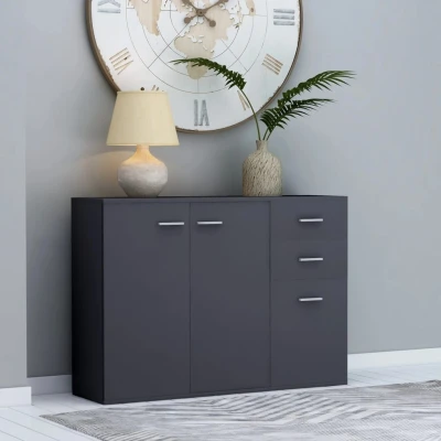 Afbeelding van Dressoir 105x30x75 cm spaanplaat grijs