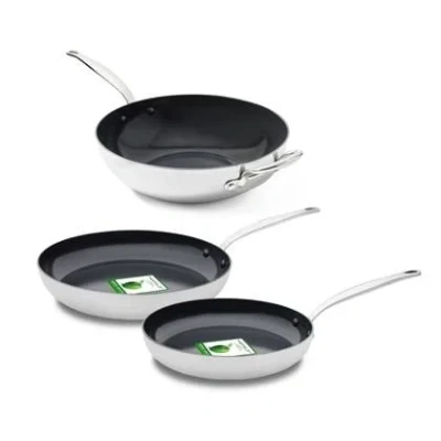 Afbeelding van GreenPan Barcelona Koekenpannenset incl. Wokpan Zilver