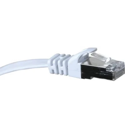 Afbeelding van Exertis Connect patchkabel, plat, U/FTP, CAT.6, wit, 10,0 m Superplatte bijv. voor aanleg onder T (U/FTP, CAT6, 10 m), Netwerkkabel