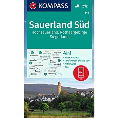 Afbeelding van Kompass Wanderkarten WK842 Sauerland Süd, Hochsauerland, Rothaargebirge