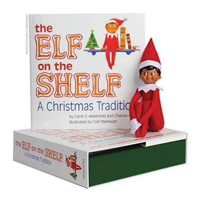 Afbeelding van the Elf on Shelf Boy Dark Doll with Book