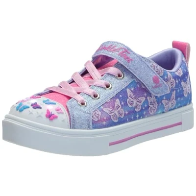 Afbeelding van Skechers Light UP Twinkle Sparks Sneakers laag voor kinderen, Maat: 26, Lavender/multi Hoogwaardig imitatieleer
