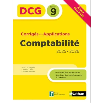 Afbeelding van COMPTABILITE EPREUVE 9 CORRIGES DES APPLICATIONS 2025 2026