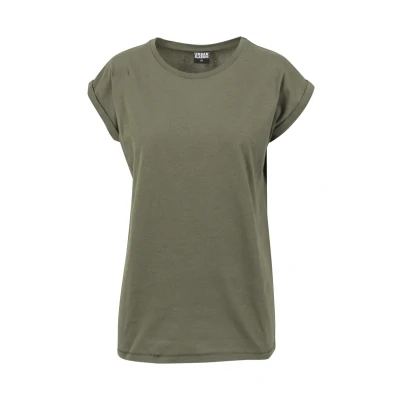Afbeelding van Urban Classics Extended Shoulder Tshirt basic, Dames, Maat: Medium, Olive