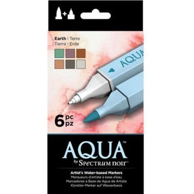 Afbeelding van Spectrum Noir Aqua Markers 6 Pen Sets Aarde
