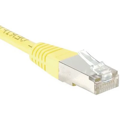 Afbeelding van Exertis Connect Patchkabel F/UTP, CAT.5e, geel, 0,15 m met bijzonder nauwe knikbeveiliging (F/UTP, CAT5e, 0.15 m), Netwerkkabel