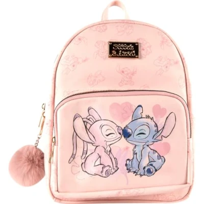 Afbeelding van Stitch &amp; Angel kleine rugzak 27cm x 21cm dubbele ritssluiting 3 vakken