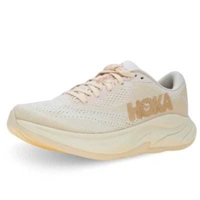 Afbeelding van HOKA Rincon 4 Hardloopschoenen voor op de weg, Dames, Maat: 38 2/3, Vanilla/birch Textiel/ synthetisch