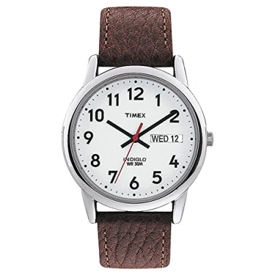 Afbeelding van Timex Easy Reader Day Date 35mm voor heren, Bruin/Wit