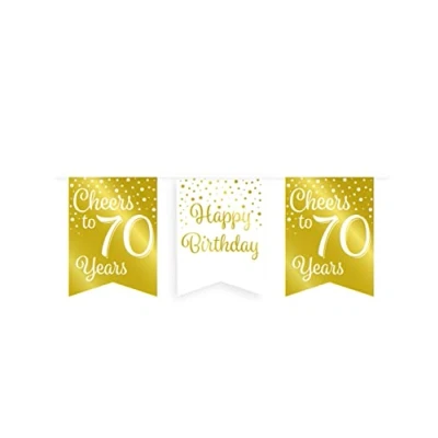 Afbeelding van Slinger Cheers to 70 years wit/goud 6m