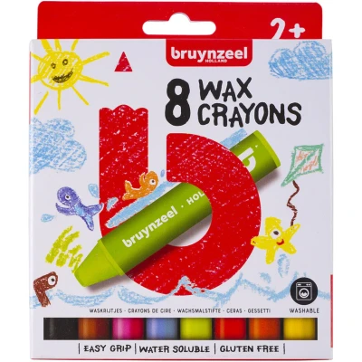 Afbeelding van Waskrijt Bruynzeel Kids set à 8 stuks assorti
