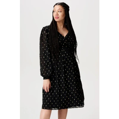 Afbeelding van Zwangerschapsjurk Jaya Fancy Black XS