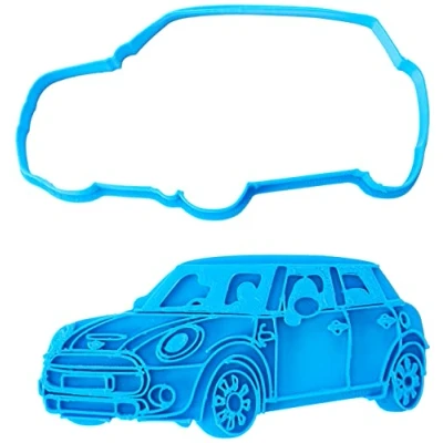 Afbeelding van Cuticuter Mini Cooper koekjesvorm, blauw, 8 x 7 1,5 cm