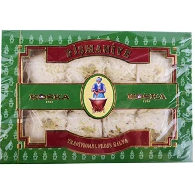 Afbeelding van Turkse lekkernijen I Pismaniye met Pistache 250 g Turks genot de smaak van Halva en Traditionele Zoetwaren Veganistisch Halal Kosher Zacht snoep Dessert Loukum