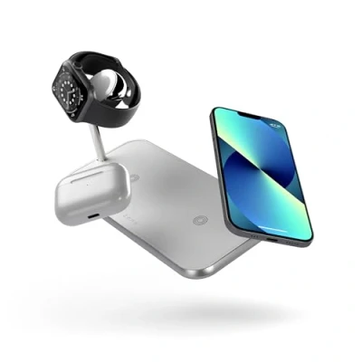 Afbeelding van Zens Dual + Watch Draadloze oplaadstandaard wit